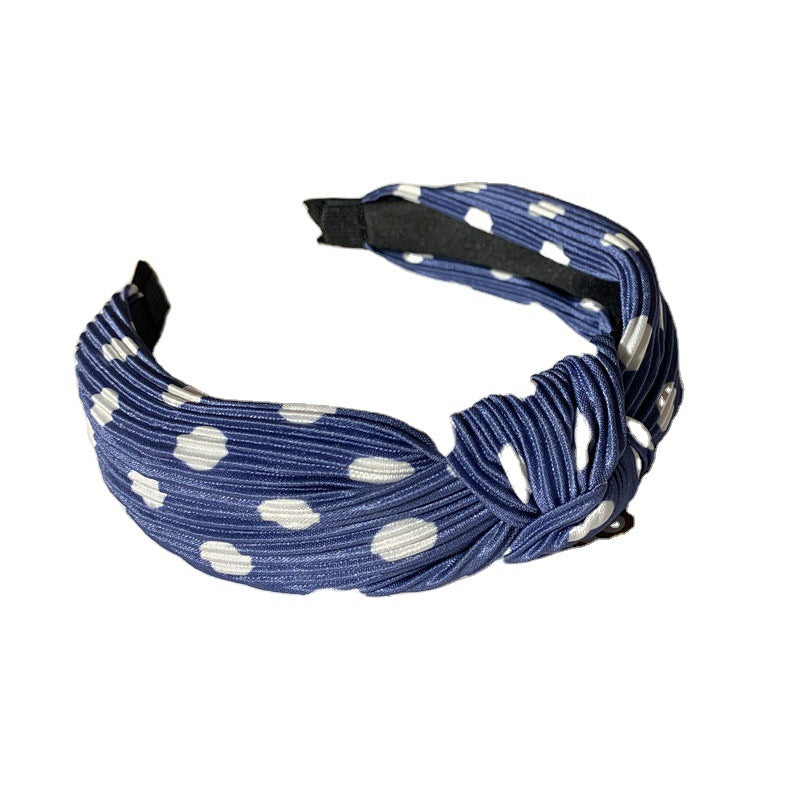 Wholesale Knotted Hairband Pleated Polka Dot Hair Band